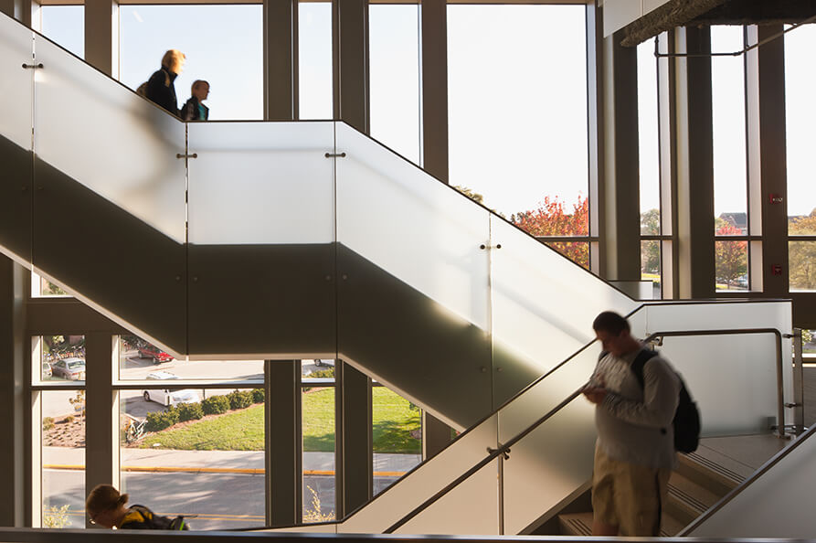 railing, purdue university, krach leadership center