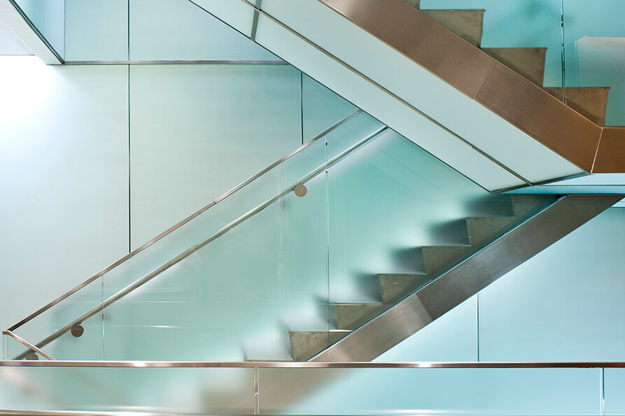 stairwell railing, seidman cancer center