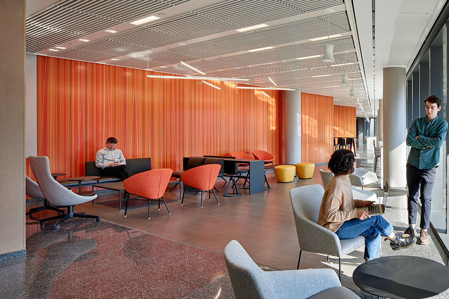 lobby wall interior cladding, wharton school of the university of pennsylvania
